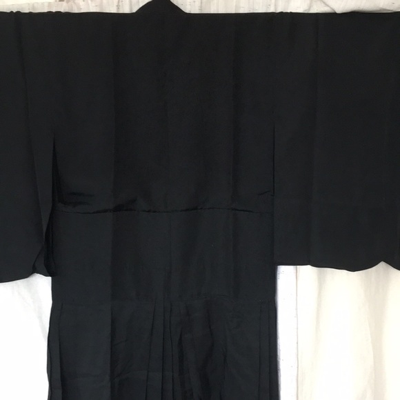 Japanese 🇯🇵 monk costume black kimono poly VTG - Picture 6 of 10